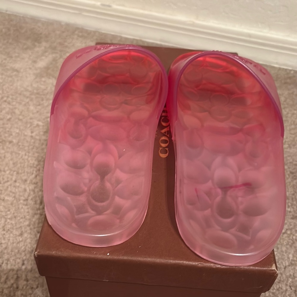 Coach Translucent Pink Slides - Picture 2 of 4